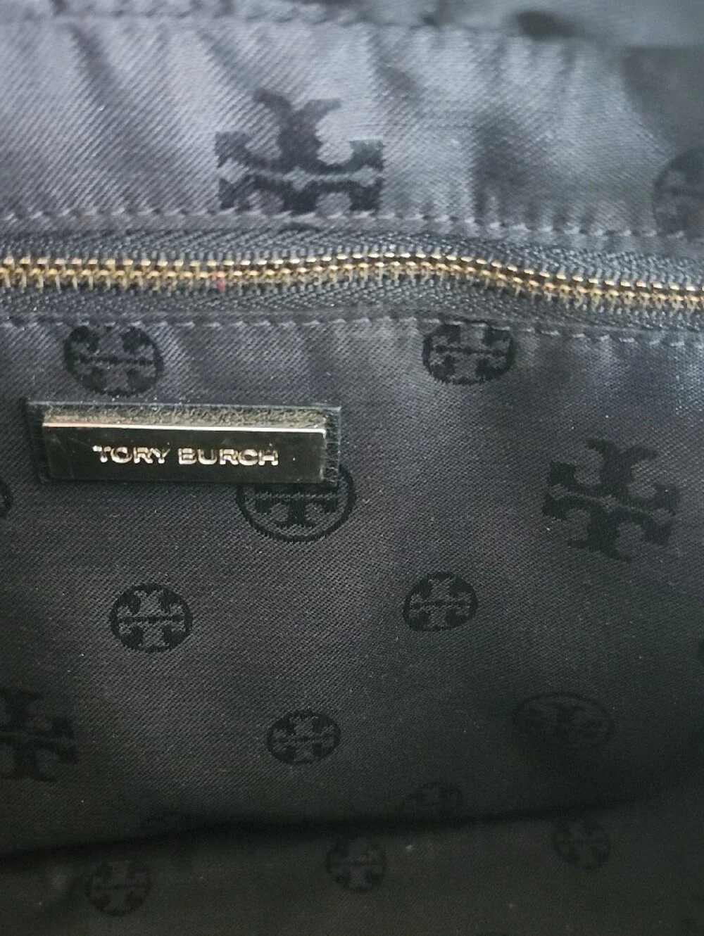 Tory Burch Black Leather Top-Handle Satchel with Gold Hardware